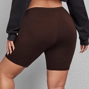 Solid High Waist Biker Shorts